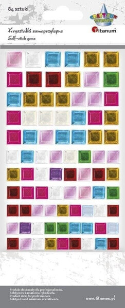Хобби и творчество Titanum Наклейки-кристаллы квадраты mix 84 шт.