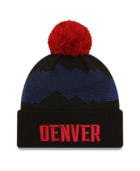 Men's Black Denver Nuggets 2023/24 City Edition Cuffed Pom Knit Hat