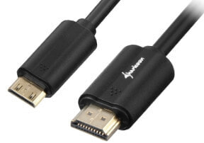 Sharkoon 1m - HDMI/Mini HDMI - 1 m - HDMI Type A (Standard) - HDMI Type C (Mini) - 4096 x 2160 pixels - 3D - Black