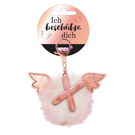 NICI Bag Pendant Plush Pompom Letter X Key Ring