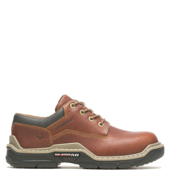 Wolverine Raider DuraShocks CarbonMax Oxford Mens Brown Athletic Work Shoes