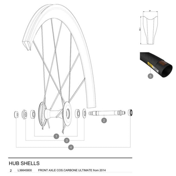 MAVIC Cosmic Carbone Ultimate 2014 front hub axle