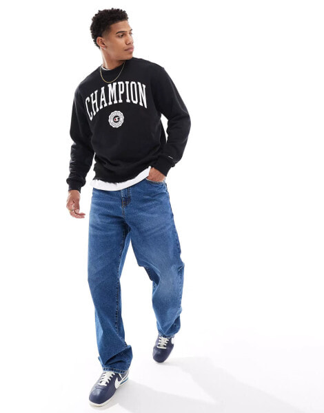 Champion Rochester collegiate logo sweat in black