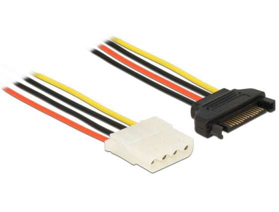 Delock 60140 - 1 m - SATA 15-pin - Molex (4-pin) - Male - Female - Straight