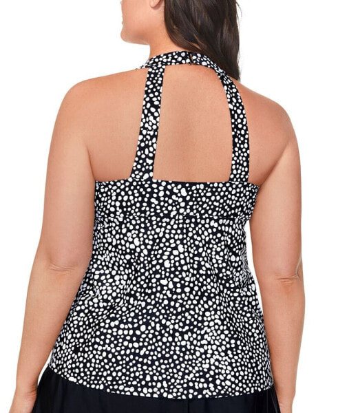 Plus Size Printed H-Back Tankini Top, Created for Macy's