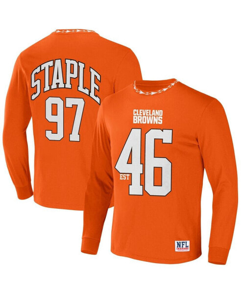 Men's NFL X Staple Orange Cleveland Browns Core Long Sleeve Jersey Style T-shirt