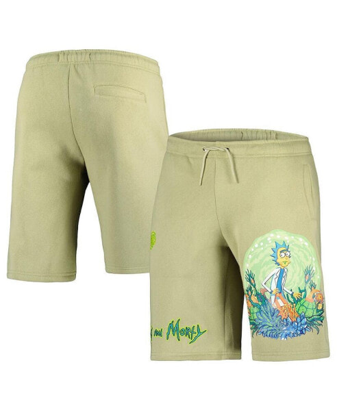 Men's Olive Rick And Morty Shorts