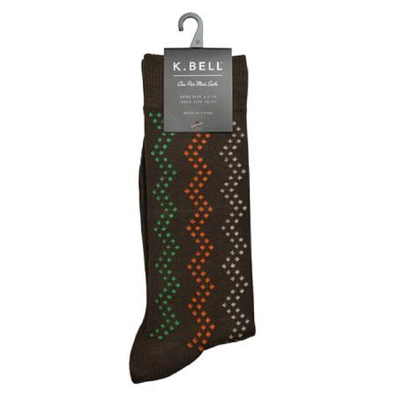 K. Bell Men's Zig Zag Crew Sock One Size - 68341M