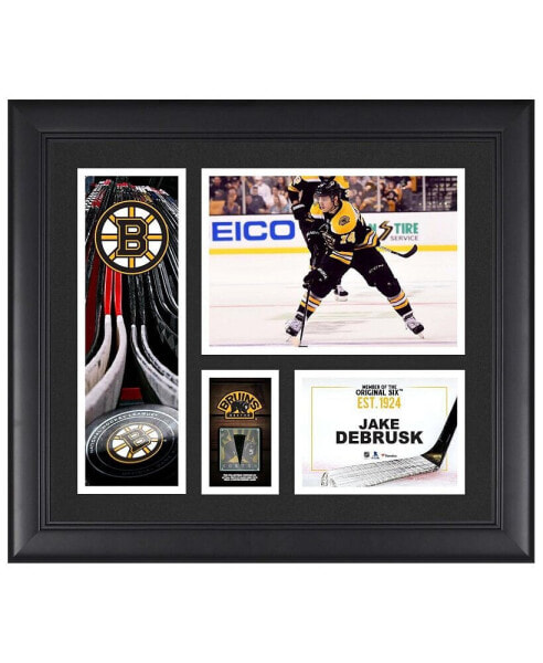 Jake DeBrusk Boston Bruins Framed 15" x 17" Player Collage with a Piece of Game-Used Puck