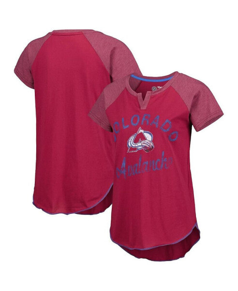 Women's Burgundy Colorado Avalanche Grand Slam Raglan Notch Neck T-shirt
