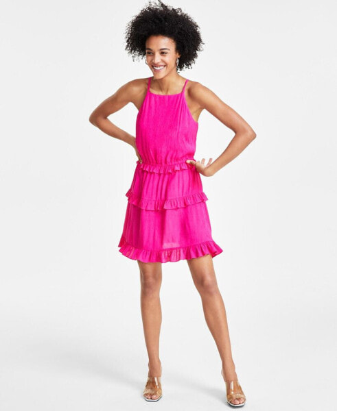 Women's Ruffled Sleeveless Mini Dress, Created for Macy's