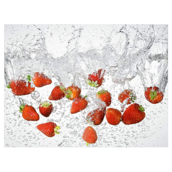 Vinylteppich Frische Erdbeeren im Wasser