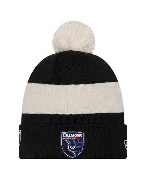 Men's Black San Jose Earthquakes 2024 Kick Off Collection Cuffed Knit Hat with Pom
