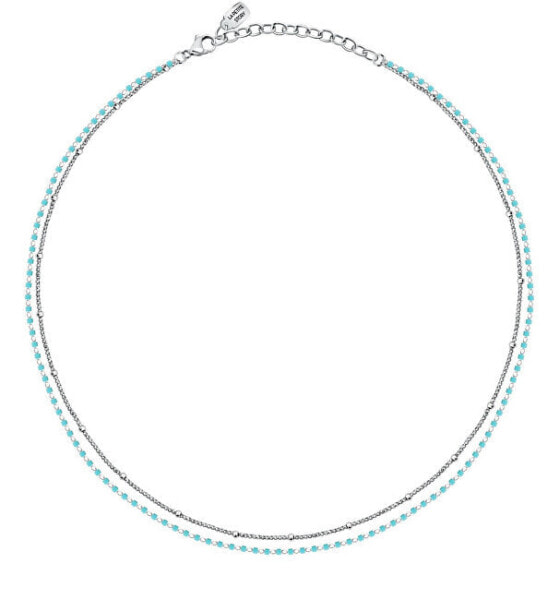 Dvojitý ocelový náhrdelník s korálky Friendship LPS10ARR09