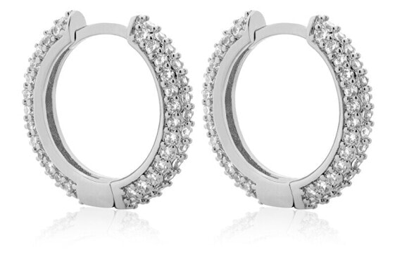Sparkling silver earrings with zircons VBE0149S