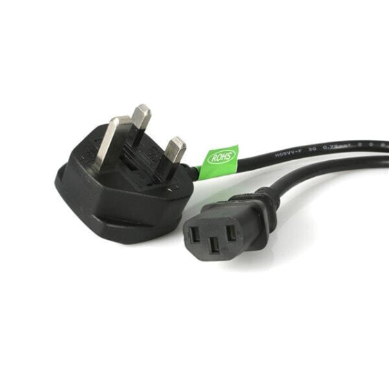 StarTech.com 10ft (3m) UK Computer Power Cable - 18AWG - BS 1363 to C13 - 10A 250V - Black Replacement AC Power Cord - Kettle Lead / UK Power Cord - PC Power Supply Cable - TV/Monitor Power Cable - 3 m - C13 coupler - BS 1363 - H05VV-F - 250 V