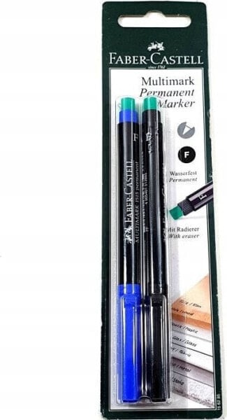 Faber-Castell FABER-CASTELL Marker Multimark permanent F bl/sw 2x BK