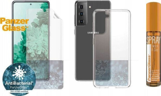 PanzerGlass Zestaw szkło, etui ClearCase, spray 30ml do Galaxy S21 Ultra (B7261)