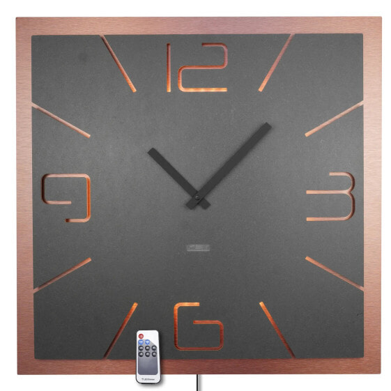 LED Wanduhr Design Metall ECKIG XXL 56cm