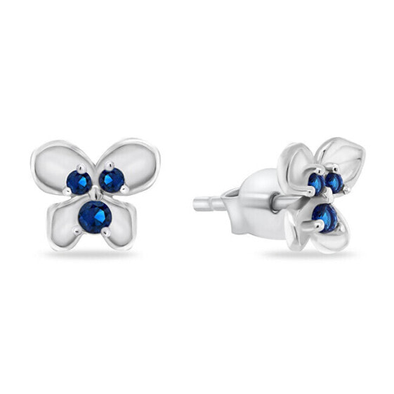 Original stud earrings with blue zircons EA959WB