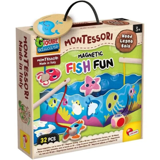 Magnetic Fish Fun Lernspiel aus Holz basierend auf der Montessori-Methode LISCIANI