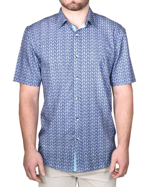 Men's Printed Short-Sleeve Woven Shirt