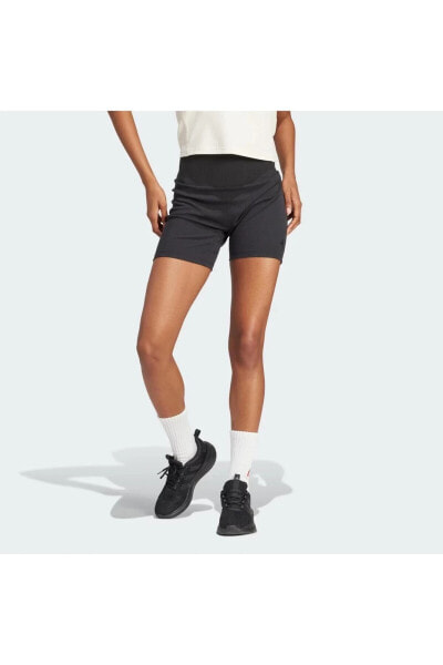 Шорты спортивные Adidas Lounge Ribbed High Waist Bike для женщин