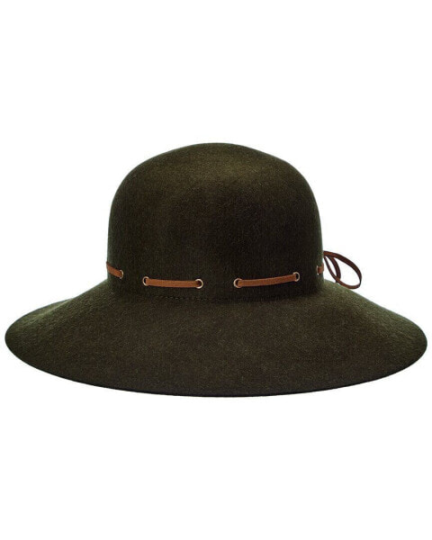 Bruno Magli Leather-Trim Wool Felt Hat Women's Green