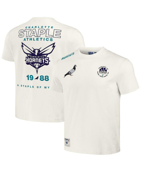 Men's NBA x Cream Distressed Charlotte Hornets Home Team T-shirt