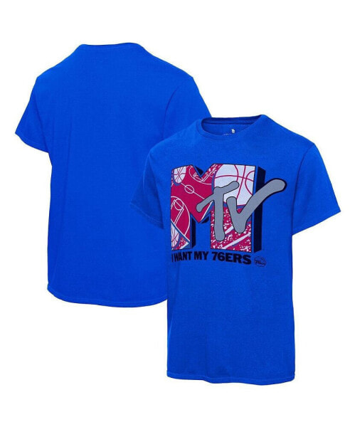 Men's Royal Philadelphia 76ers NBA x MTV I Want My T-shirt