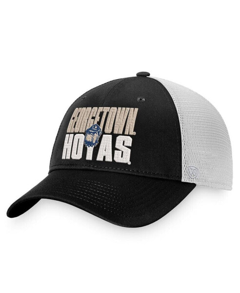 Men's Black, White Georgetown Hoyas Stockpile Trucker Snapback Hat