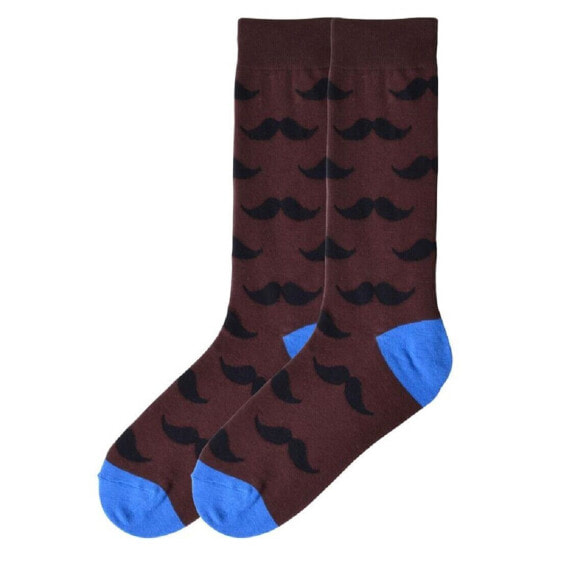 K. Bell Men's Mustache Crew Socks - KBMS15H023-01