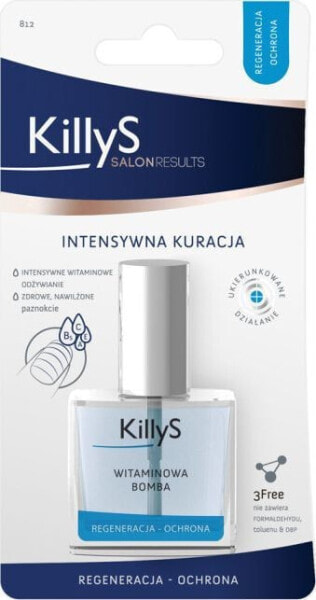 Killy`s Salon Results Vitamin Booster witaminowa bomba intensywna kuracja odżywka do osłabionych i łamiących się paznokci 10ml