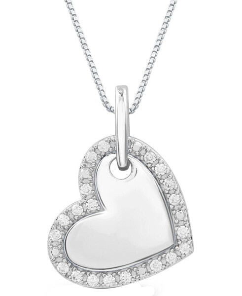 Diamond Heart 18" Pendant Necklace (1/4 ct. t.w.) in Sterling Silver