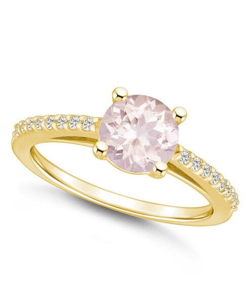 Morganite (1-1/4 ct. t.w.) and Diamond (1/6 ct. t.w.) Ring in 14K Yellow Gold
