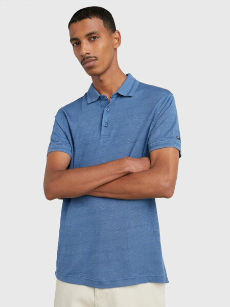 Slim Fit Solid Linen Polo