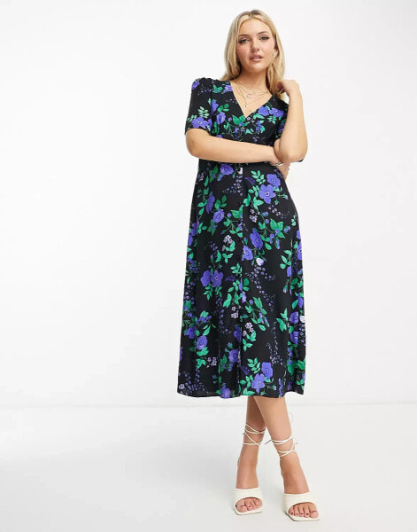 Nobody's Child Alexa midi dress in blue floral