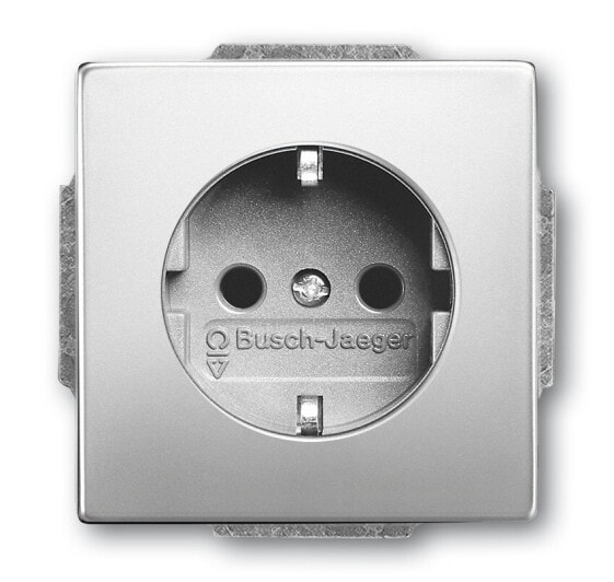 BUSCH JAEGER 2011-0-3850, CEE 7/3, 2P+E, Silver, Stainless steel, 250 V, 16 A