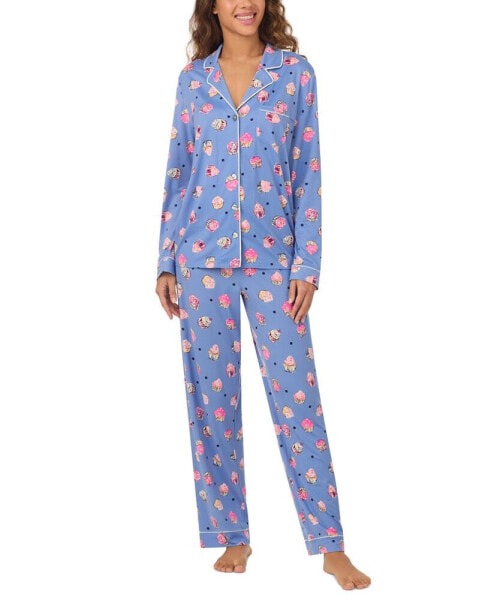 Women's 2-Pc. Printed Long-Sleeve Pajamas Set