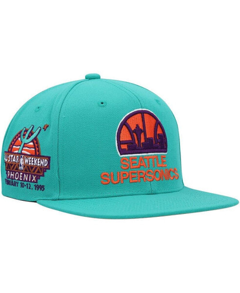 Men's Turquoise Seattle SuperSonics Hardwood Classics 1995 NBA All-Star Weekend Desert Snapback Hat