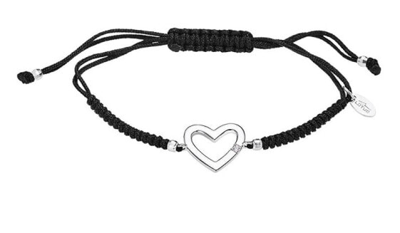 Black kabbalah bracelet with silver heart LP3217-2 / 1