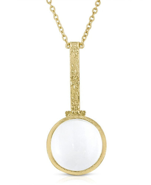 2028 gold Tone Magnifying Glass 28" Necklace