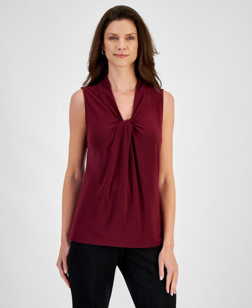 Women's Knot-Front Sleeveless Blouse