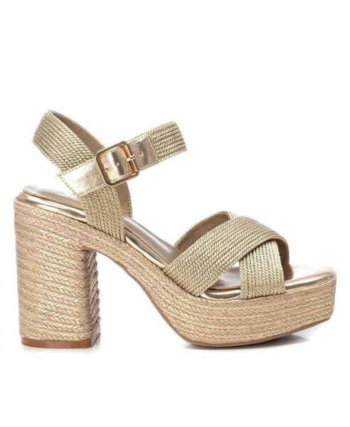 Women's Heeled Jute Platform Sandals By