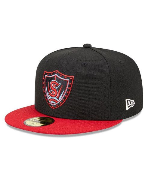 Men's Black, Red Spokane Indians Marvel x Minor League 59FIFTY Fitted Hat