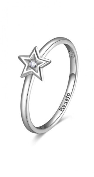 Charming silver ring with a star Allegra RZA027