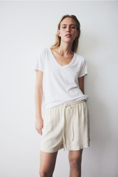 Linen-blend Shorts