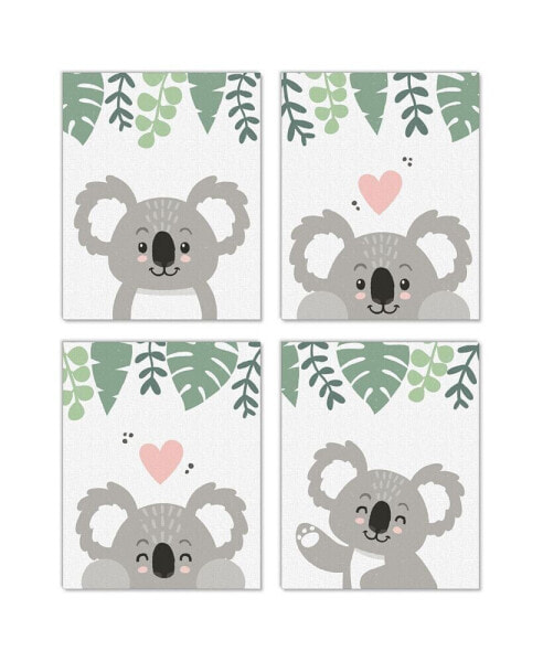 Koala Cutie Unframed Bear Nursery Wall Art Set of 4 Artisms 8" x 10"