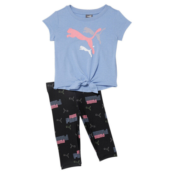 Комплект футболка и леггинсы Puma для малышей с коротким рукавом голубого цвета