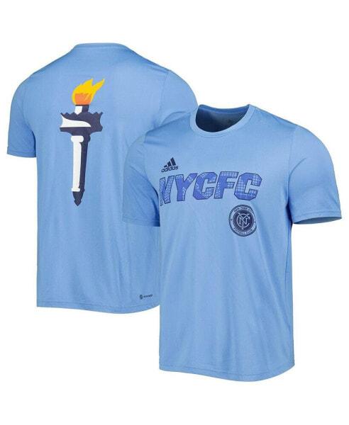 Men's Light Blue New York City FC Team Jersey Hook AEROREADY T-shirt